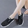 Chaussures décontractées femmes respirant maille baskets été à lacets tête ronde couleur unie antidérapant confort sport Sapatos Femininos