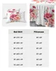 Sängkjol Pion Blomma lämnar elastisk utrustad sängöverdrag med kuddväskor Skydd Madrass Cover Bedding Set Sheet