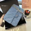 2024 Borsa a mano Mini Flap S di design di lusso leggero Borsa a tracolla in tela di jeans blu rosa Borsa a catena Sier 3 dimensioni Reticolo di diamanti con confezione regalo Piccole borse di alta qualità