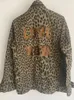 Giacche da donna Giacca da donna Stampa leopardata sul retro Cappotto con lettera Top di alta qualità