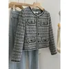 여자 재킷 23 팩 패션 트위드 작은 향기로운 긴 슬리브 재킷 모직