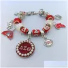 Charm Bracelets Handmade Fashion Greek Letter Sorority Women Gift Jewelry Drop Delivery Dho25