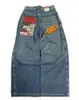 Jeans pour hommes JNCO Y2K Harajuku Hip Hop Lettre Brodée Vintage Baggy Denim Pantalon Hommes Femmes Goth Taille Haute Pantalon Large