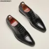 Обувь Brogue Men Shoes кожа от италии для вечеринок для Man 2023 Классическая оксфордская мужская обувь формальная Chaussure Homme Classique Zapatos