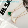 Collane con ciondolo di marca di designer di gioielli Gonna Qixi in argento 925 placcata con catena di clavicola di malachite a forma di ventaglio di fritillare bianca in oro rosa 18 carati