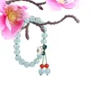 Link Bracelets Retro Chinese Style Jewelry Tassel Emerald Bangles Flower Jade Female Hand Chain Bead Women