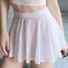 Skirts Women Sexy Mini Skirt Club Wear See Through Ladies Ice Silk A-Line Pleated Ruffled Nightdress