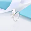 anello tiffancy Design dell'anello con farfalla: regalo ideale per le vacanze di coppia, stile personalizzato, realizzato in acciaio inossidabile 18 carati