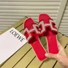 Sandalias de cuero Oran Slippers para mujeres Versión alta 2024 Nuevas zapatillas de verano disponibles para que las mujeres usen las sandalias casuales perezosas de fondo plano tienen logotipo HXDR