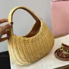 مصمم أعلى Handlde Hobo Straw Bags Fashion Womens Crossbody أكياس جديدة 2024 حقيبة يد صغيرة منسوجة على الشاطئ.