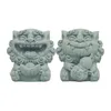 Décorations de jardin 2pcs Mini Lion Statue Figurine Statues de bon augure Décor en pierre pour bibliothèque table chambre armoire d'entrée