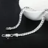 Chaînes 925 Sterling Silver 6mm Collier de chaîne latérale 16/18/20/22/24 pouces pour femmes hommes fête fiançailles mariage bijoux de mode