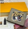 2024 Uomini Designer di animali Moda Portafoglio corto in pelle Nero Serpente Tigre Ape Titolari di carta di borsa di lusso da donna con confezione regalo di alta qualità