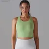 Active Sets 2023 New Womens Fixed Cup Yoga Bra Moderate Strength Port Activity Top Fitness Running Combination Training Tank TopC24320