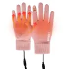 Guantes de guantes táctiles calentador de mano calefacción eléctrica USB suave USB recargable Guantes de motocicleta calentada 2 guantes calefactados con los dedos Guantes de esquí de invierno