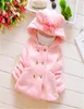 Infant Baby Girls casual Thickening Woolen Coats For Children039s hooded shirt bow pocket outerwear For Girl jackets clothes5448779