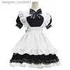 Cosplay Anime Costumes japonais noir et blanc diable femme de chambre habiller scène de fête jeu de rôle allez lapin uniforme femme Kaii Lolita jupeC24320