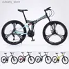 Bikes Ride-Ons Road Bikes Racing Bicyc Foldab Bicyc Mountain Bike 26/24 Inch Steel 21-speed foldab Bicycs Dual Disc Brakes L240319