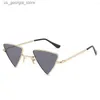 Sunglasses Sunglasses 2024 Punk Women Triangle Oculos Vintage Glasses Small Hippie Metal Frame Fashion Sun Men Shades Y240320