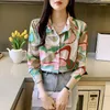 Chemisiers femme 2024 Vintage imprimé coloré chemise à manches longues chemisier haut pour femme Blusas Mujer Camisa Blusa Feminina