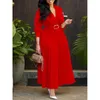 Casual Dresses Spring 2024 European och American Women's Clothing Solid Color Plus Size Dress