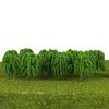 Flores Decorativas Planta Modelo Árbol Juguete Vegetación Cocina Paisaje Diseño Tren Ferrocarril Sauce 25 Piezas Decoración 3D Verde Conveniente