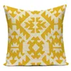 Housse de coussin géométrique, taie d'oreiller avec lettres jaunes et noires, décoration moderne et Simple pour la maison, pour canapé-lit et salon