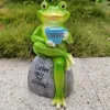 Garden Decorations Lovely Drinking Coffee Frog Resin Ornaments Creative Portable Figurine For Office