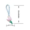 Keychains Fashion Fabric Tulip Flower Wristband Bracelet For Women Mobile Phone Lanyard Wrist Strap Car Key Ring Cute Pendant