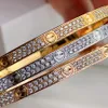 thin diamonds bangle 16-19 CM gold plated jewelry top quality couple bangles classic style bracelet details are consistent with the official