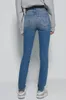 Damesjeans Vroege lente Hoge elastische hemelsblauwe taille Slim Fit Kleine voeten Denim broek voor dames Mo388