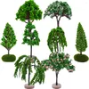 Decorative Flowers 8 Pcs Decor Micro Landscape Tree Mini Model Desk Decoration Sand Table Garden Small