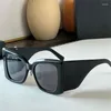 Lunettes de soleil Shield noir personnalisé en acétate pour femmes, rectangulaires, marque de fête, lunettes futuristes de styliste, UV400
