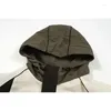 Men's Trench Coats Fasion GRAILZ Deconstructed Splice Windproof Hood Zipper Windbreaker Coat Apricot SML Hip Hop