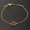 Van Clover – Bracelet Cleef pour femmes, bijoux, marque à la mode, Mini fleur unique, coque mère, haute qualité, titane 316L, 2024