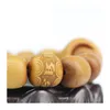 Strand Man Bracelet Sandalwood Bucket Bead 12mm Wooden Buddha Six Character Mantra For Men