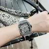 Timini Korean Full Diamond Studded Women Watch Modna damska Watch Watch Feminine Temperament Obracający duży pasek gumowy