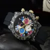 2022 Wysokiej jakości mężczyźni luksusowe zegarek sześć szwów Wszystkie tarcze działają automatycznie kwarcowe zegarki europejskiej marki chronografu fashi257w