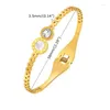 Bracelet 1pc délicat plaqué or cubique zircone bracelet pour femmes fête mince bracelets de mariage élégant bijoux cadeaux