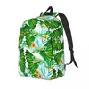 Backpack Men Women Large Capacity School For Student Watercolor Summer Flowers Frogs Bag