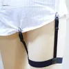 Belts 2Pcs/Set Mens Shirt Stays Elastic Leg Suspenders Plastic Non-slip Locking Clamps J78E