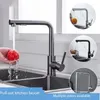 Bathroom Sink Faucets Brass Tap Black Silver Gun Gray Grey Face Brush Bath Room Kitchen Cold Water Faucet Wash Stream Sprayer