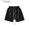 Mäns shorts dubbelöppna stora dragkedja shorts för män lösa hängande grenbyxor vibe sport capris för sommaren l240320