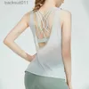 Active Sets New Womens Backless Yoga Shirt Quick Drying Sleeveless Sports Exercise Fitness Running Tank Top Fitness TopC24320