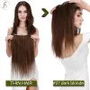 Extensions Tess Clip in Human Hair Extensions 100% Natural Extension Hair Clip 3/4 Full Head Hairpiece 4060g 10 "24" Klipp i naturligt hår