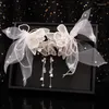 Haarspangen Garn Perlen Blume Tiara Haarnadel Ohrringe Set Hochzeit Braut Kopfschmuck Stirnband Für Frauen Kopf Braut Stück Kopfbedeckung