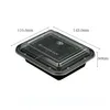 American Square Lunch Box Disposable Packaging Box Dessert Takeout Box Fruit Salvage Food Plastic Packaging Box 12OZ