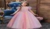 2022 Sequins Pink A Line Flower Girls039 Dresses Party Kids Prom Dress Princess Pageant Evening Gowns1779936