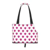 Shopping Bags Pink Strawberries Dog Purse Carrier With Pocket And Safety Tether Soft-Sided Small For Pet Outdoor Tote Bag