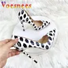 Dress Shoes Sexy Lip Print High Heels Black Pattern 12CM Fashion Single Nightclub Women Stage Pumps Model Show Pointed Toe StilettosBVZH H240321